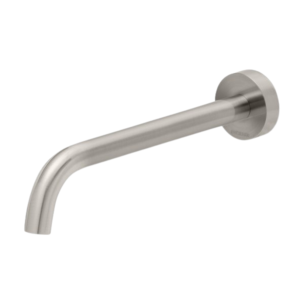 Vivid Slimline Basin Outlet 230mm Curved Brushed Nickel