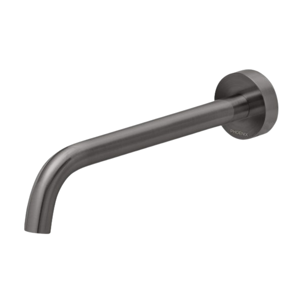 Vivid Slimline Bath Outlet 230mm Curved Brushed Carbon