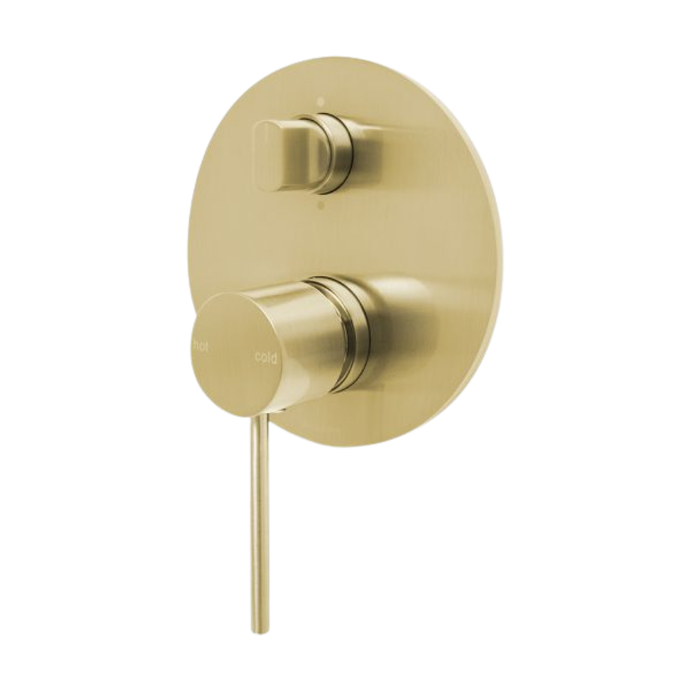 Vivid Slimline Shower / Bath Diverter Mixer Brushed Gold