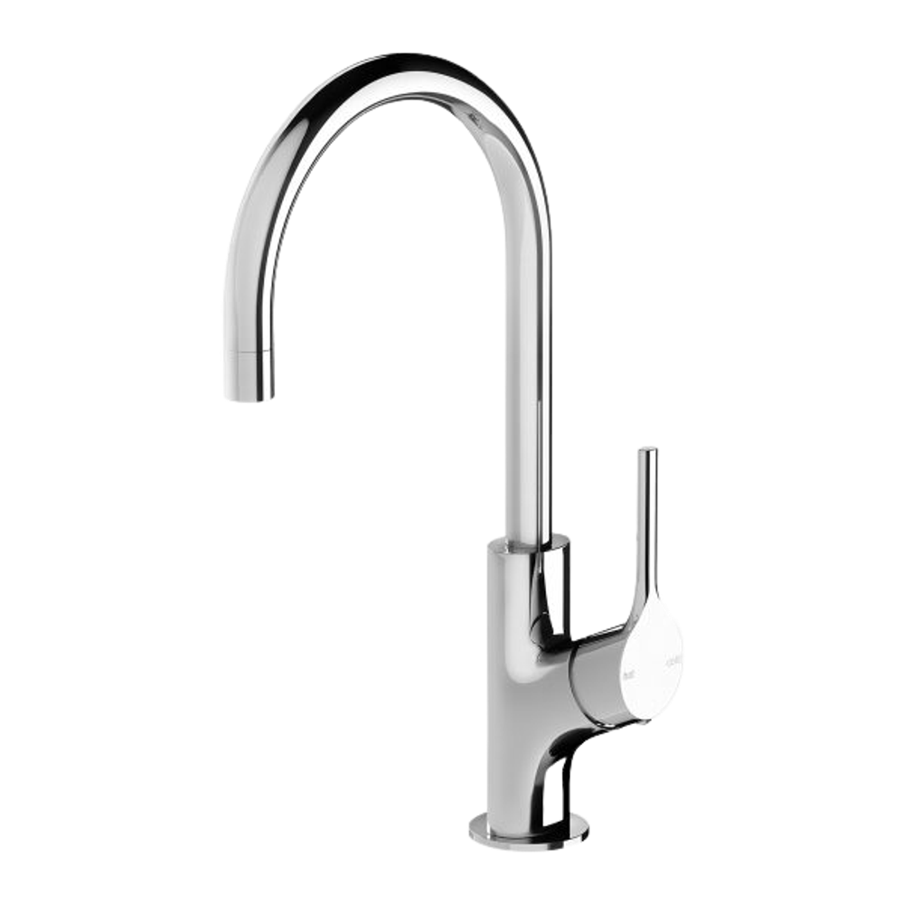 Vivid Slimline Oval Sink Mixer 160mm Gooseneck Chrome