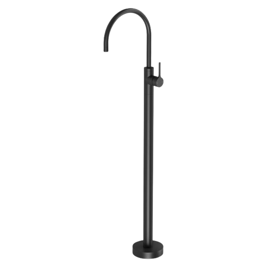 Vivid Slimline Oval Floor Mounted Bath Mixer Matte Black