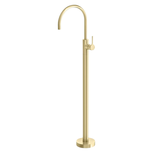 Vivid Slimline Oval Floor Mounted Bath Mixer Brushed Gold