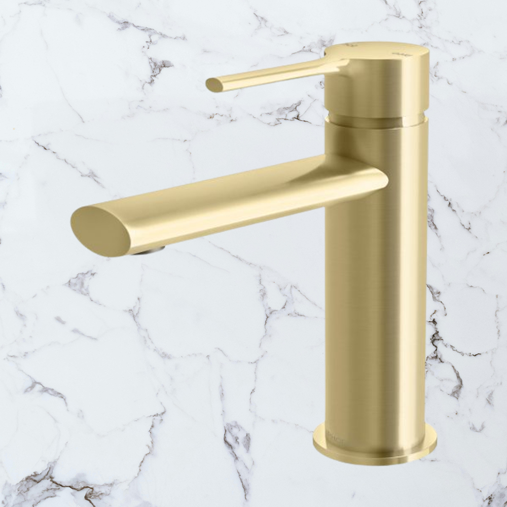 Vivid Slimline Oval Basin Mixer Brushed Gold