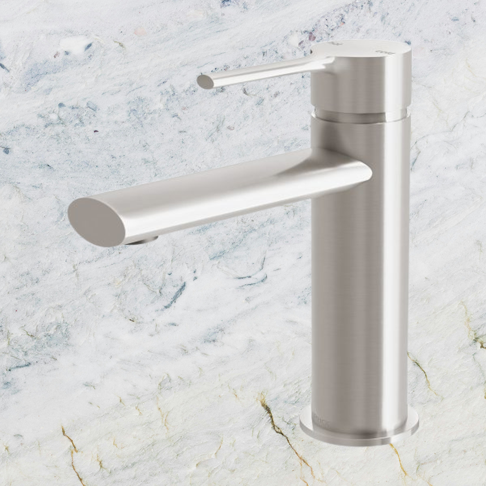 Vivid Slimline Oval Basin Mixer Brushed Nickel