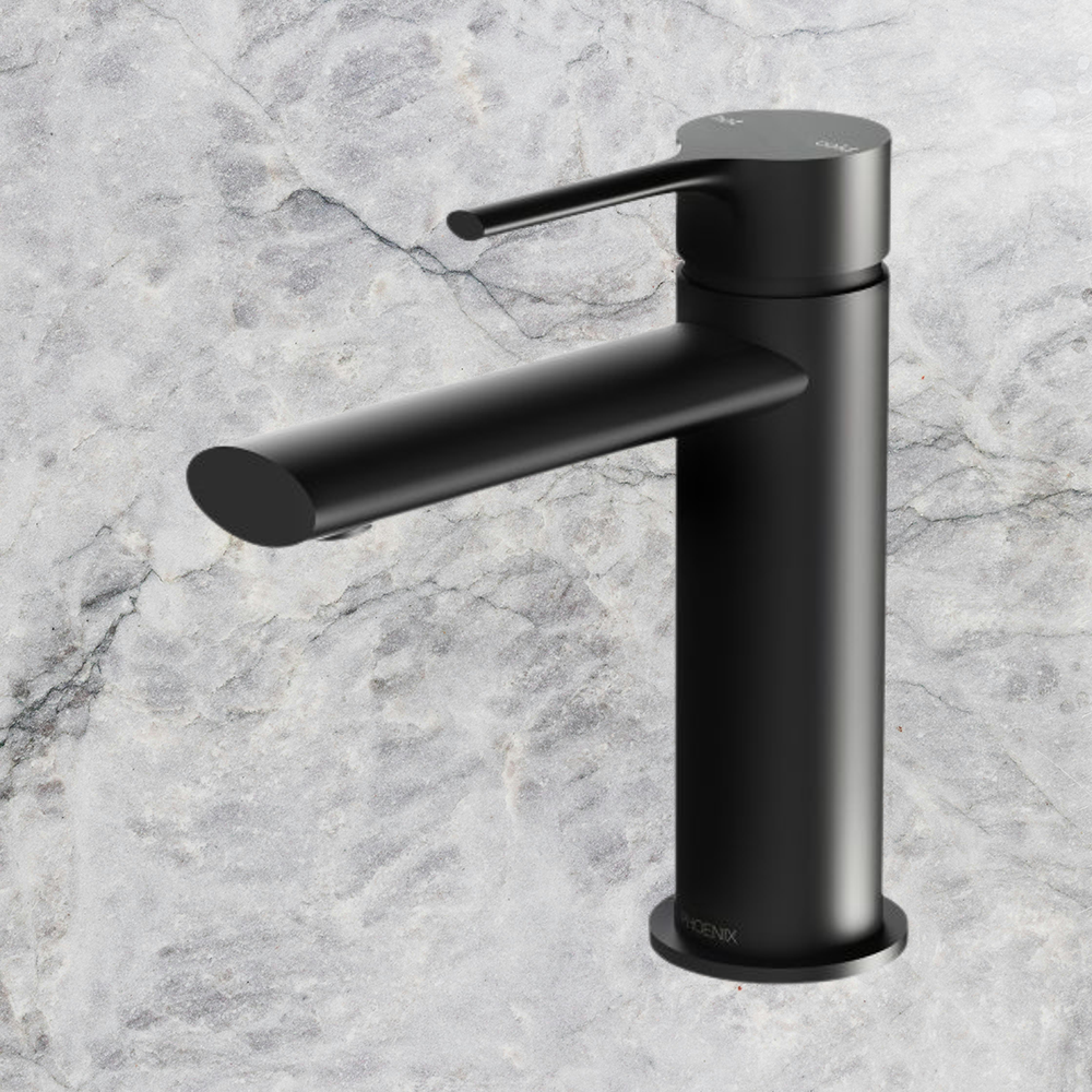 Vivid Slimline Oval Basin Mixer Matte Black