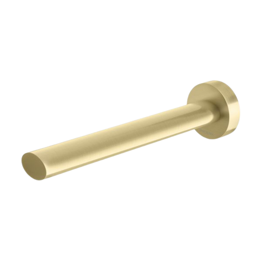 Vivid Slimline Oval Wall Bath Outlet 180mm Brushed Gold