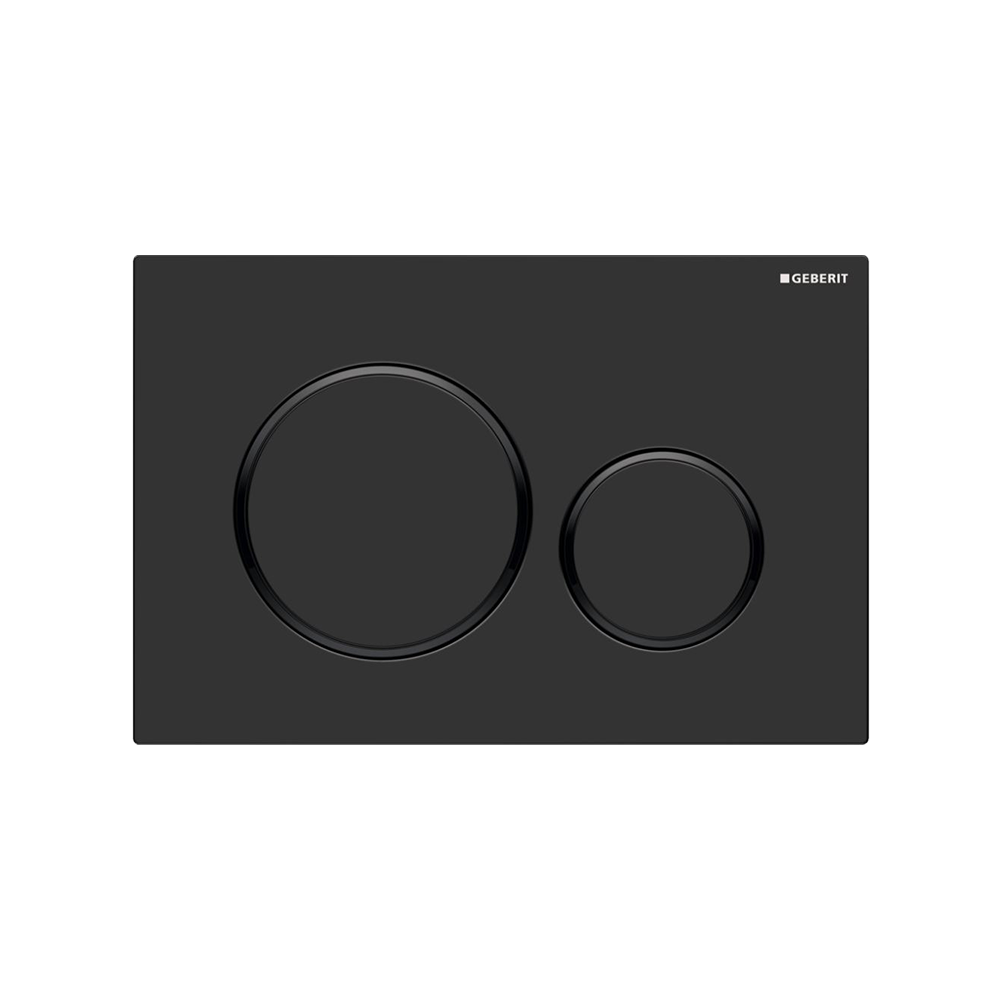 Concealed Cistern Flush Plate With Round Buttons Matte Black