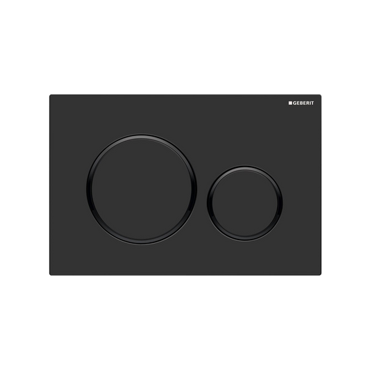 Concealed Cistern Flush Plate With Round Buttons Matte Black