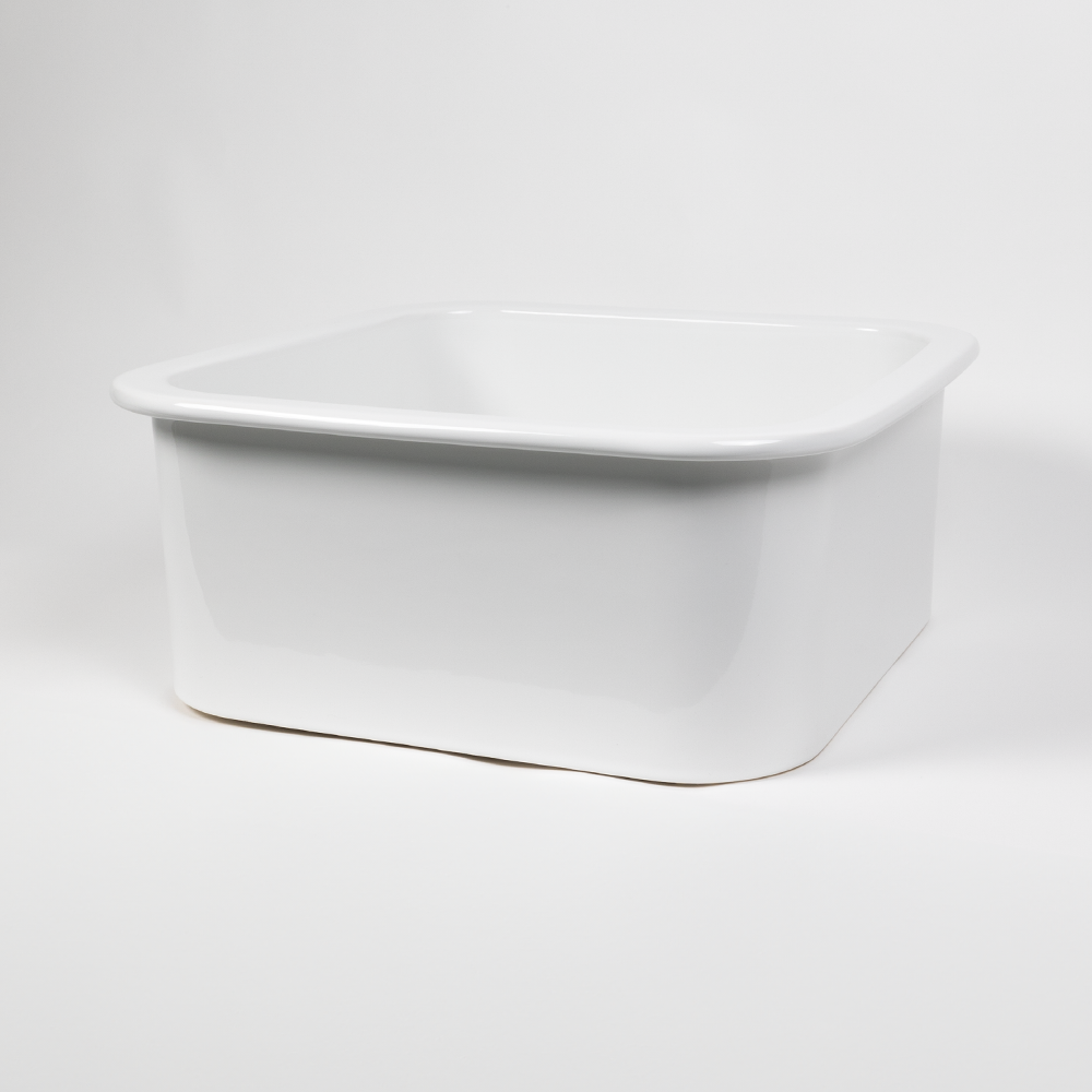 Abigail 483x483 Gloss White Fireclay Single Bowl Sink