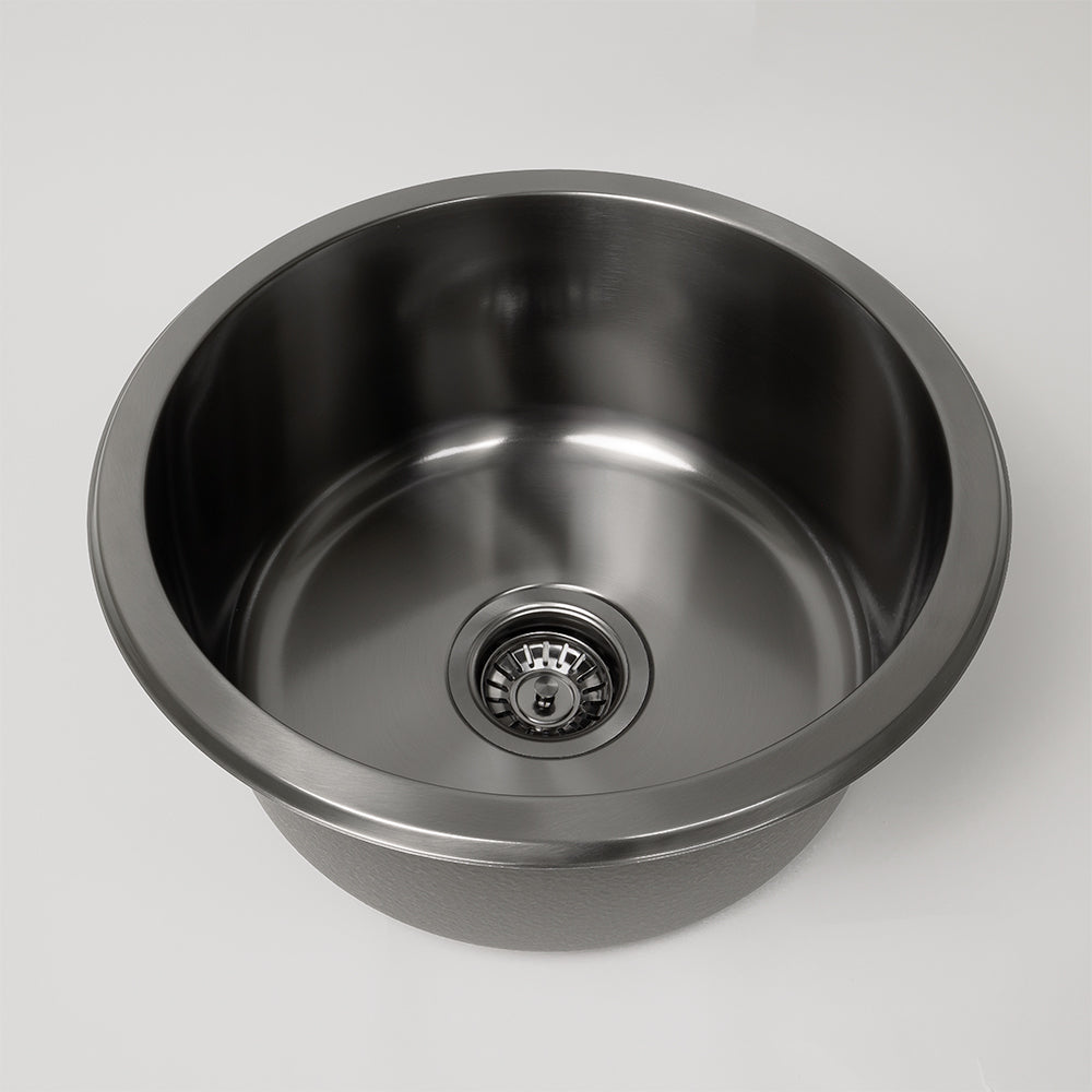 Brushed Gunmetal Divya 425x425 Round Sink