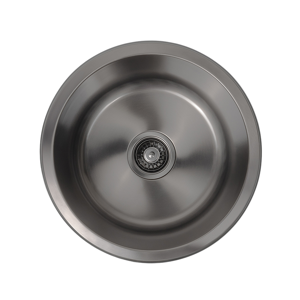 Brushed Gunmetal Divya 425x425 Round Sink