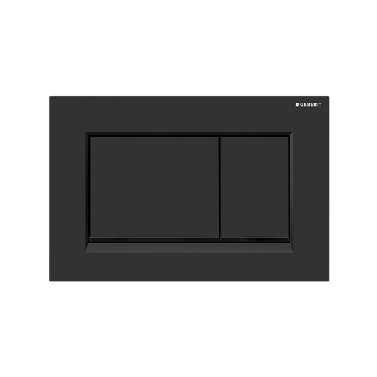 Concealed Cistern Flush Plate With Square Buttons Matte Black