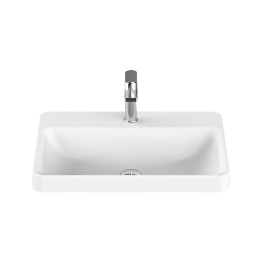 Courage Matte White Semi-Inset Basin