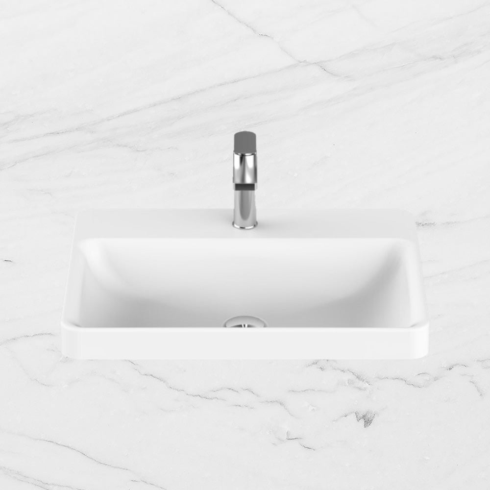 Courage Matte White Semi-Inset Basin