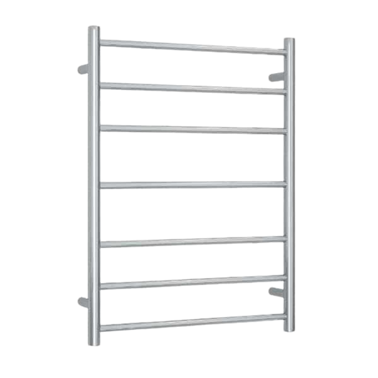 12Volt Round Ladder Heated Towel Rail  600mm Polished Stainless Steel