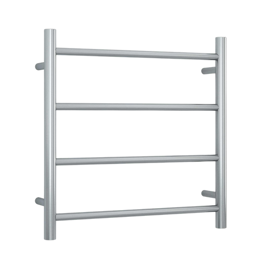 Brushed Straight Round Ladder Heated Towel Rail  550mm Brushed Stainless Steel