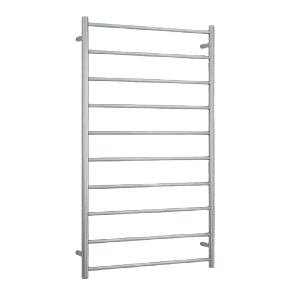 Brushed Straight Round Ladder Heated Towel Rail  700mm Brushed Stainless Steel