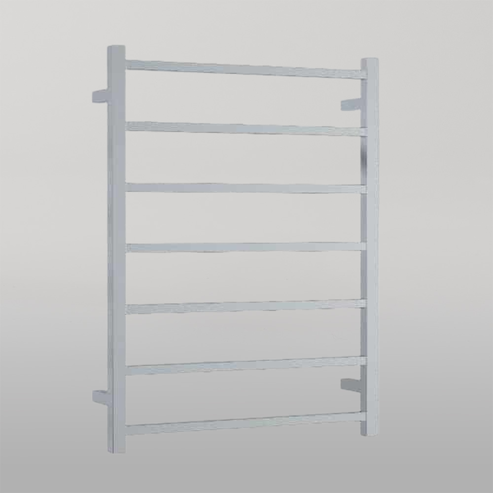 12Volt Straight Square Ladder Heated Towel Rail Polished Stainless Steel