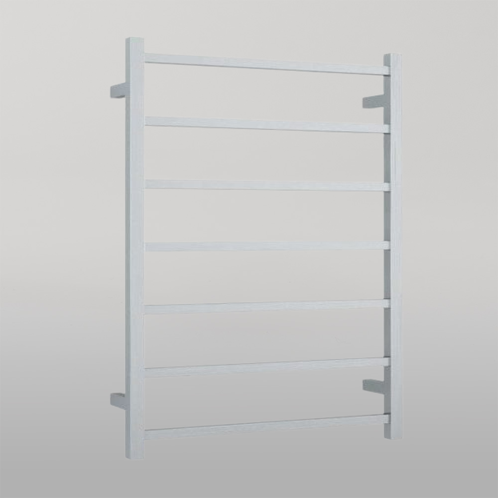 Brushed Straight Square Ladder Heated Towel Rail Brushed Stainless Steel