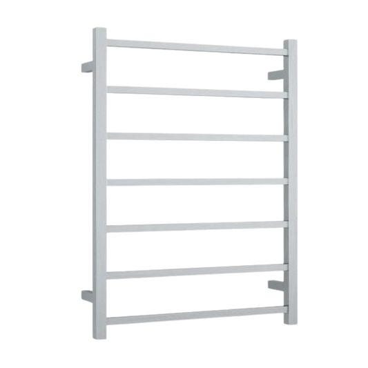 Brushed Straight Square Ladder Heated Towel Rail Brushed Stainless Steel