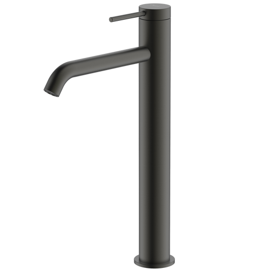 Venice Curved Tower Basin Mixer Gunmetal