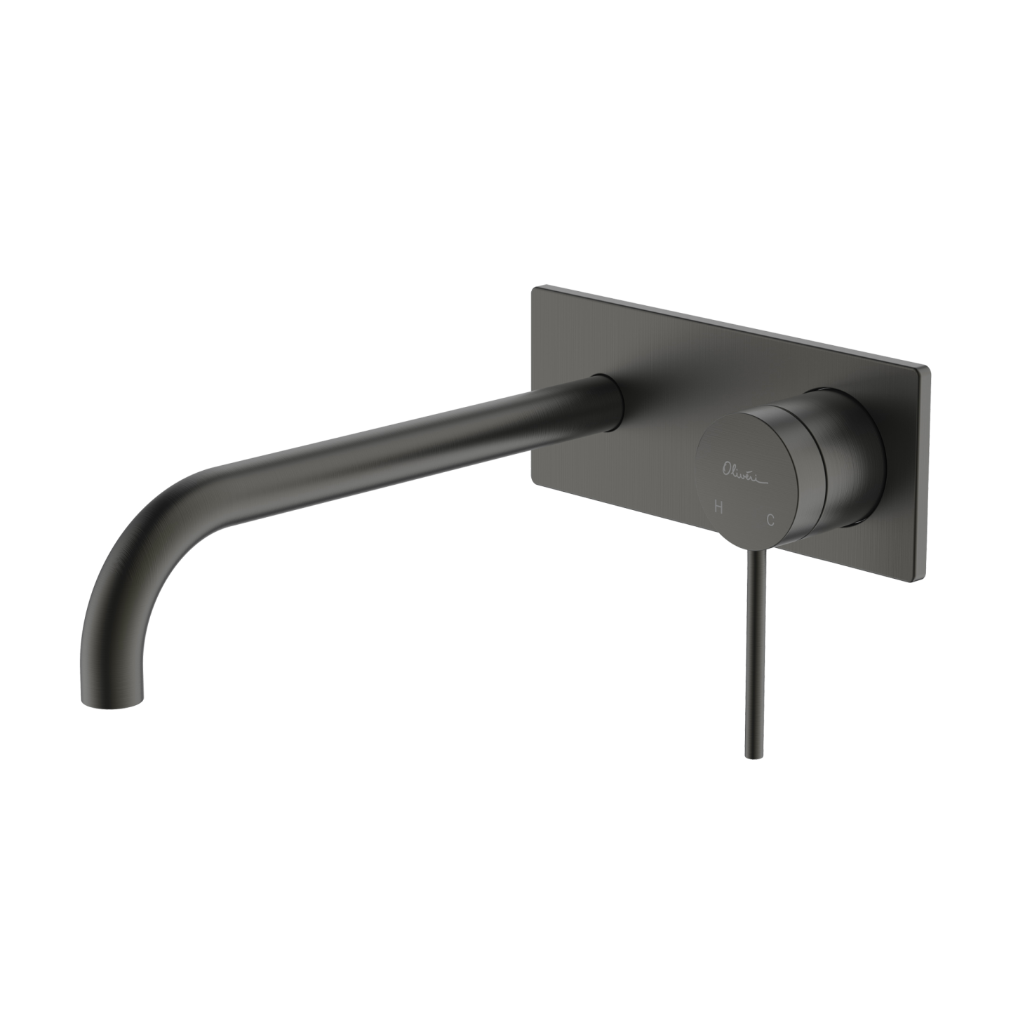 Venice Curved Wall Mixer Set Gunmetal