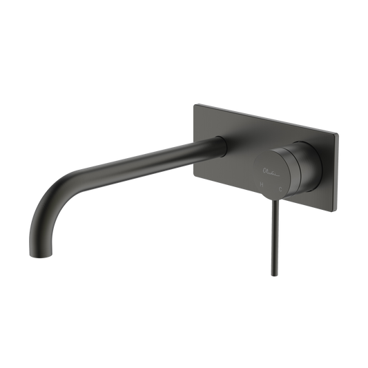 Venice Curved Wall Mixer Set Gunmetal