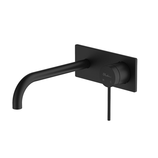 Venice Curved Wall Mixer Set Matte Black