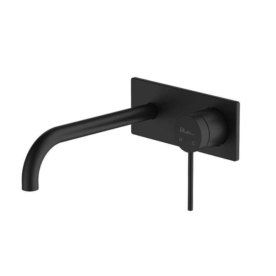 Venice Curved Wall Mixer Set Matte Black