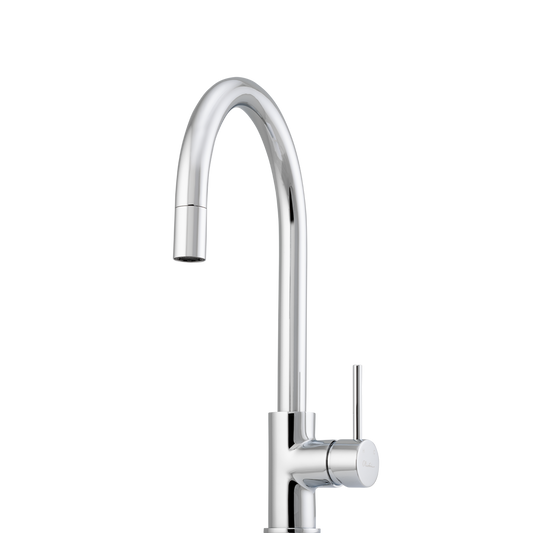 Venice Pull Out Goose Neck Mixer Chrome