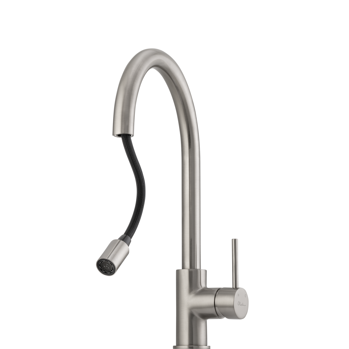 Venice Pull Out Goose Neck Mixer Brushed Nickel