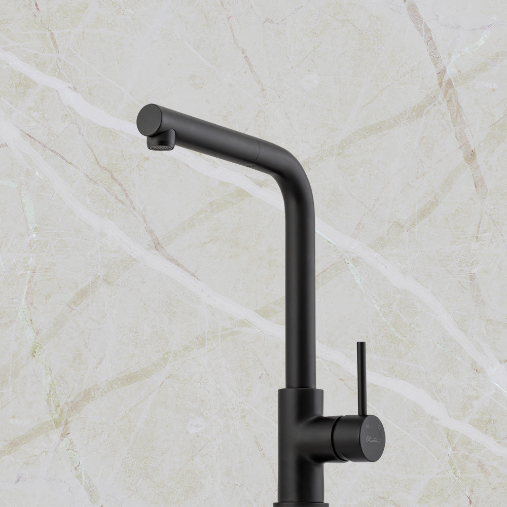 Venice Pull Out Right Angle Mixer Matte Black