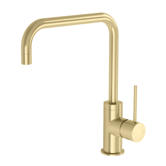 Vivid Slimline Sink Mixer 220mm Squareline Brushed Gold