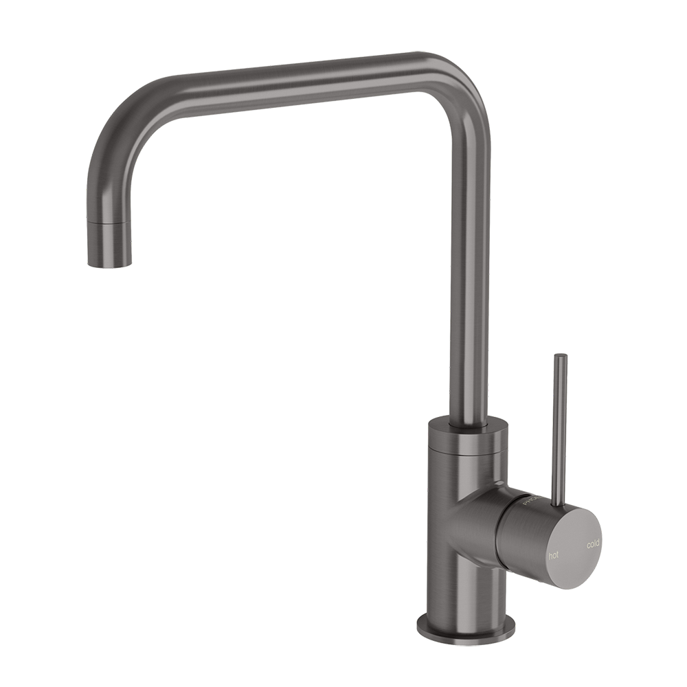 Vivid Slimline Sink Mixer 220mm Squareline Brushed Carbon