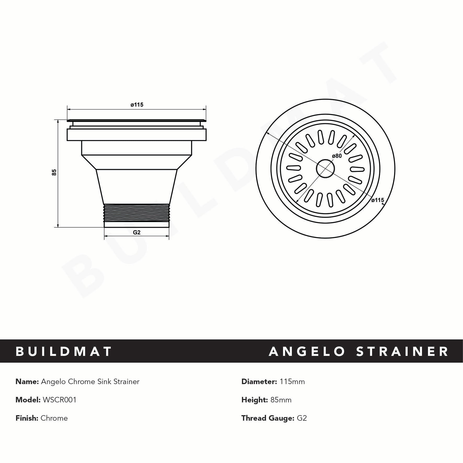 Angelo Chrome Sink Strainer