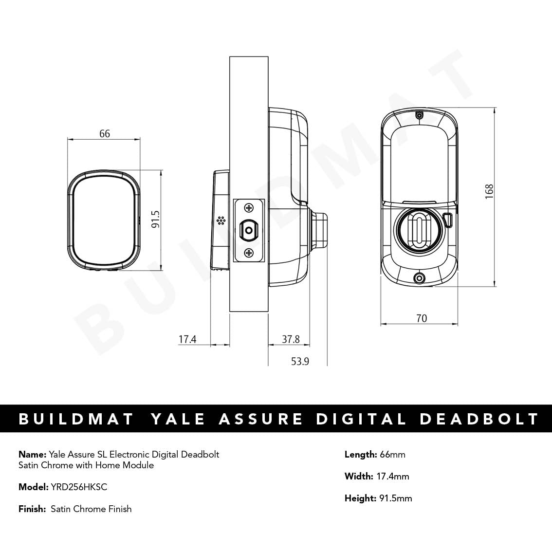 Yale Assure SL Electronic Digital Deadbolt Satin Chrome with Home Module