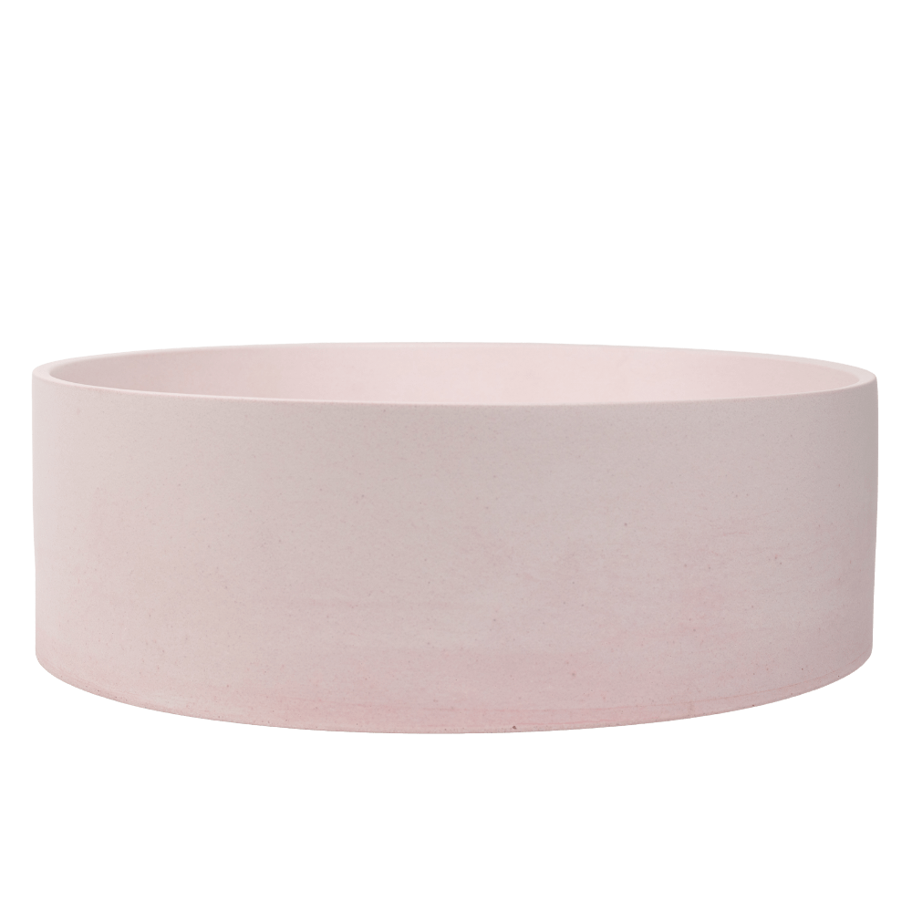 Buildmat Concrete Basin Champagne Pink Cameron Champagne Pink Circle Concrete Basin