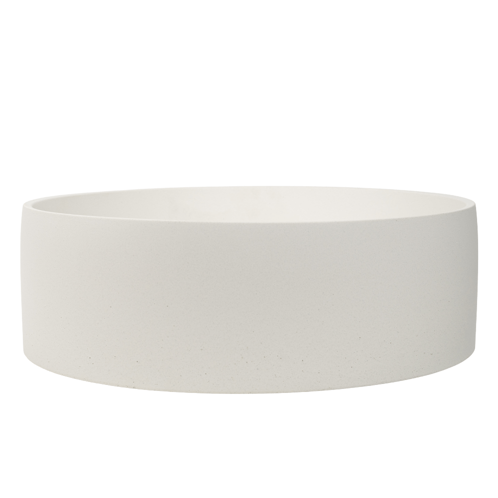 Buildmat Concrete Basin Sea Salt Matte White Cameron Sea Salt White Circle Concrete Basin