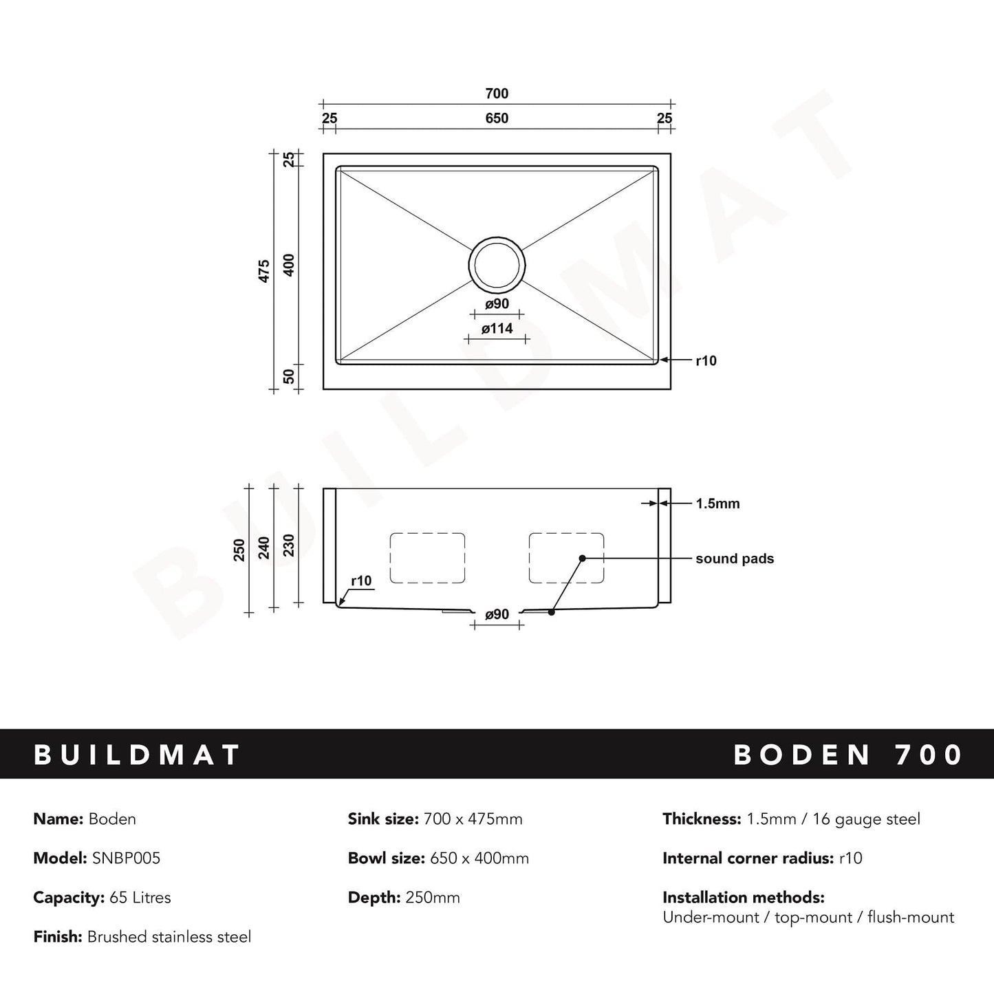 Buildmat Sink Stainless Steel Boden Belfast Stainless Steel Farmhouse Sink