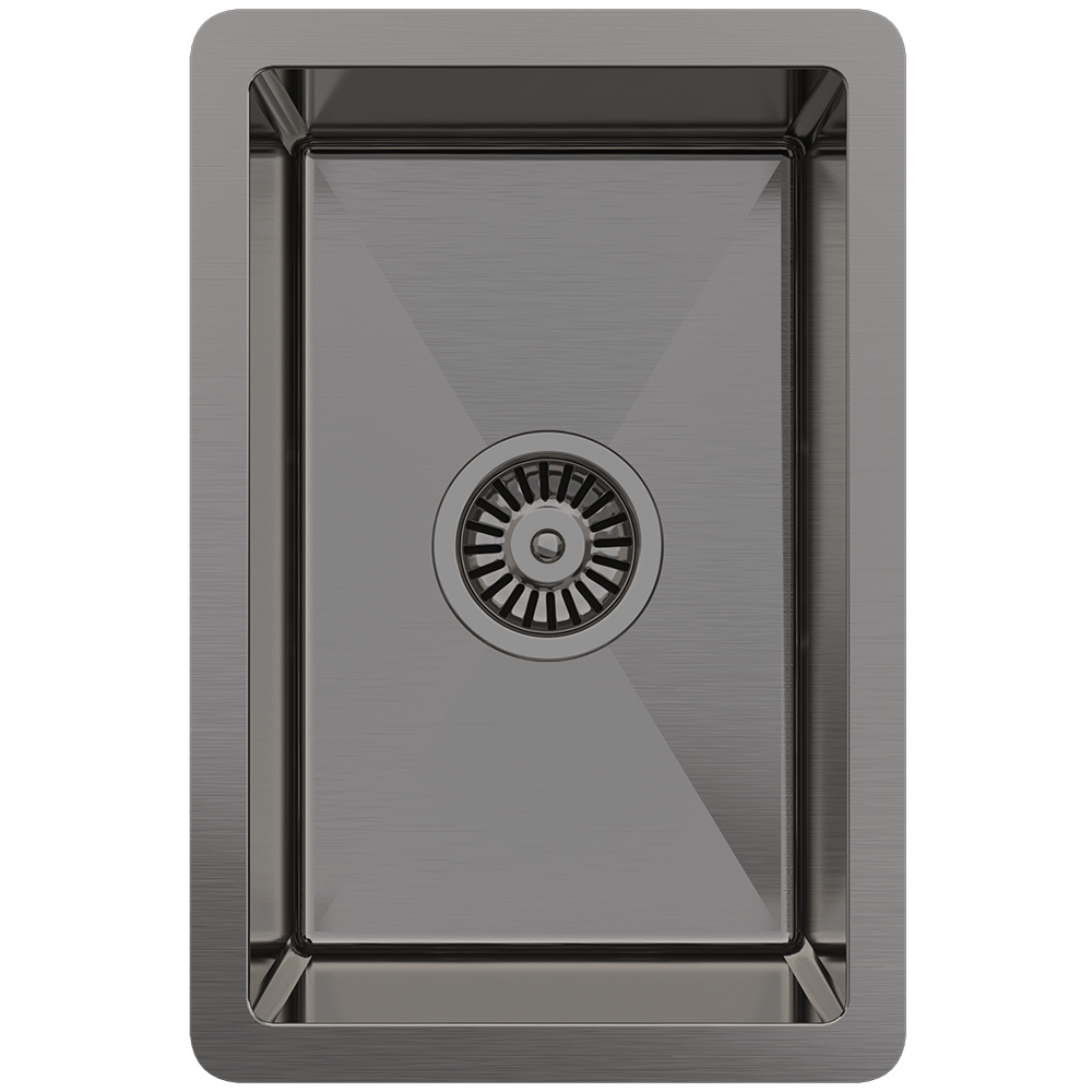 Buildmat Sink Brushed Gunmetal Brushed Gunmetal Jeeves 300x450 Single Bowl Butler Sink