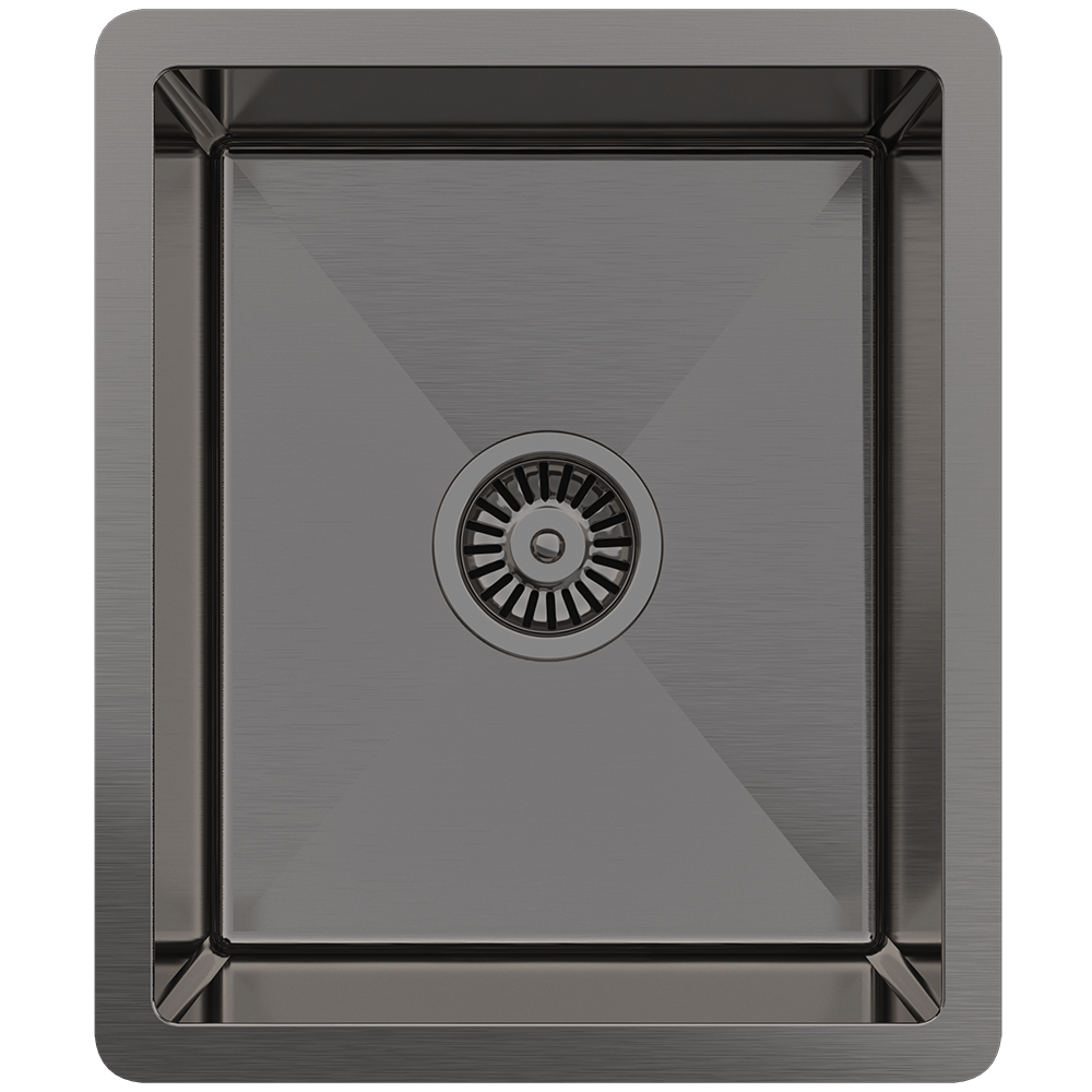 Buildmat Sink Brushed Gunmetal Brushed Gunmetal Maya 380x450 Single Bowl Sink