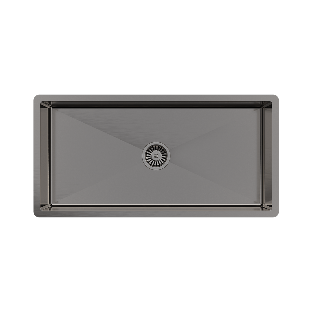 Buildmat Sink Brushed Stainless Steel Brushed Gunmetal Seville 900x450 XXLarge Single Bowl Sink