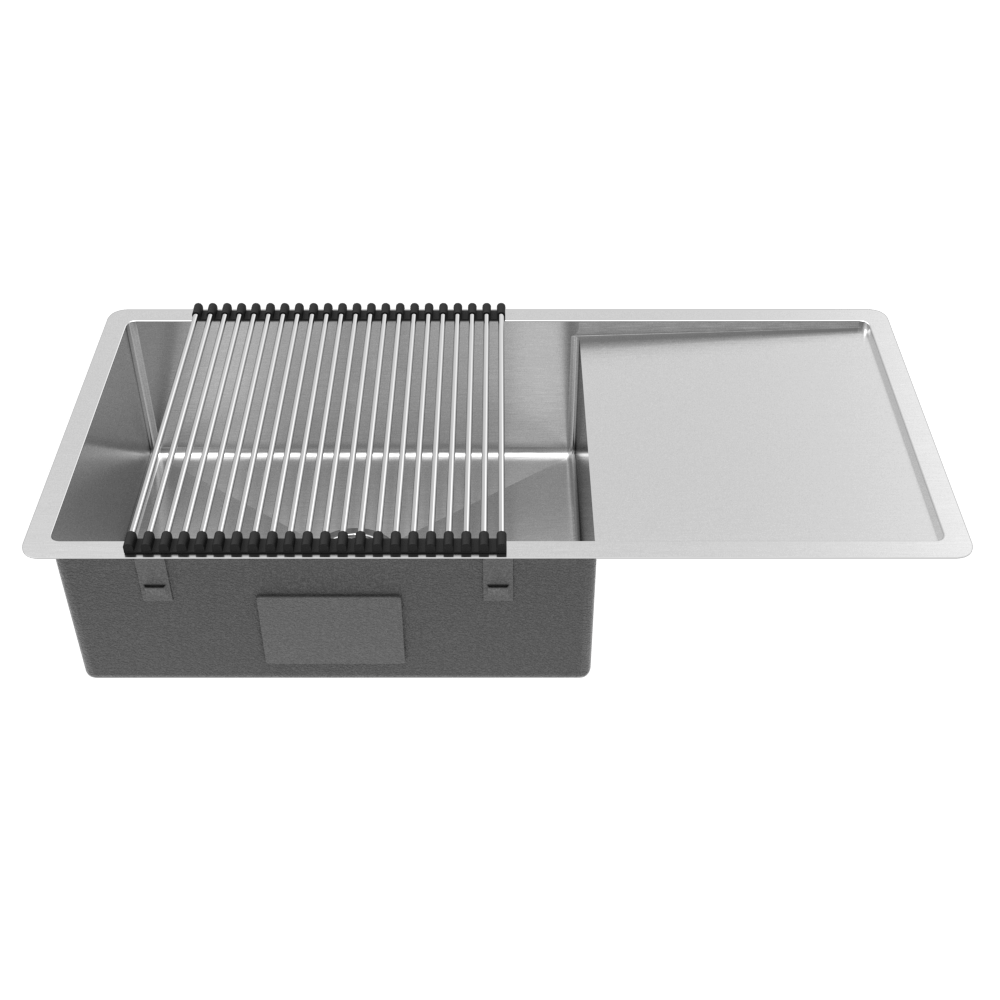 Buildmat Sink Brushed Stainless Steel Cody 950x450 Single Bowl w Drain Board Sink