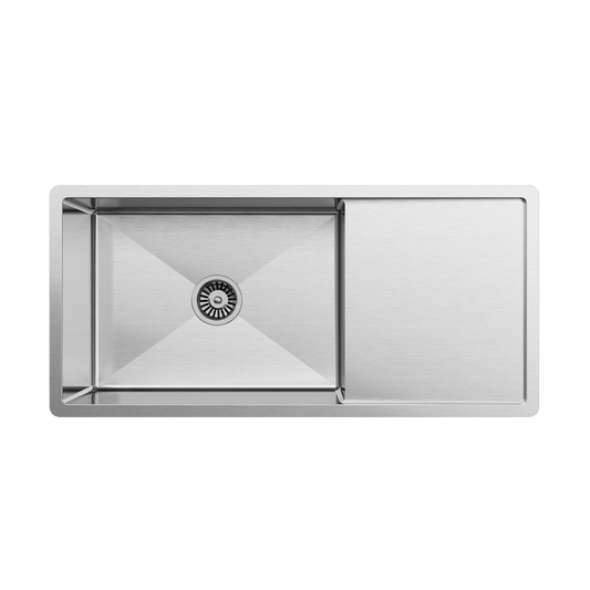 Buildmat Sink Brushed Stainless Steel Cody 950x450 Single Bowl w Drain Board Sink